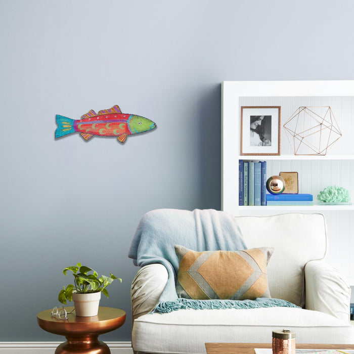 Rustic Whimsy The Fish Wall Art - Orange And Red