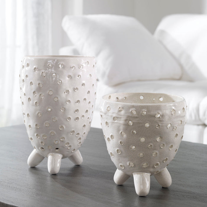 Milla - Mid-Century Modern Vases (Set of 2) - White