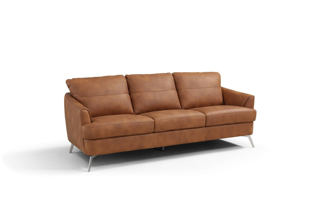 Sofa 81" - Camel Leather And Black