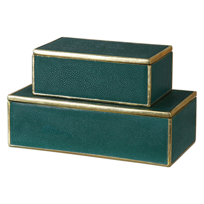 Karis - Boxes (Set of 2) - Emerald Green