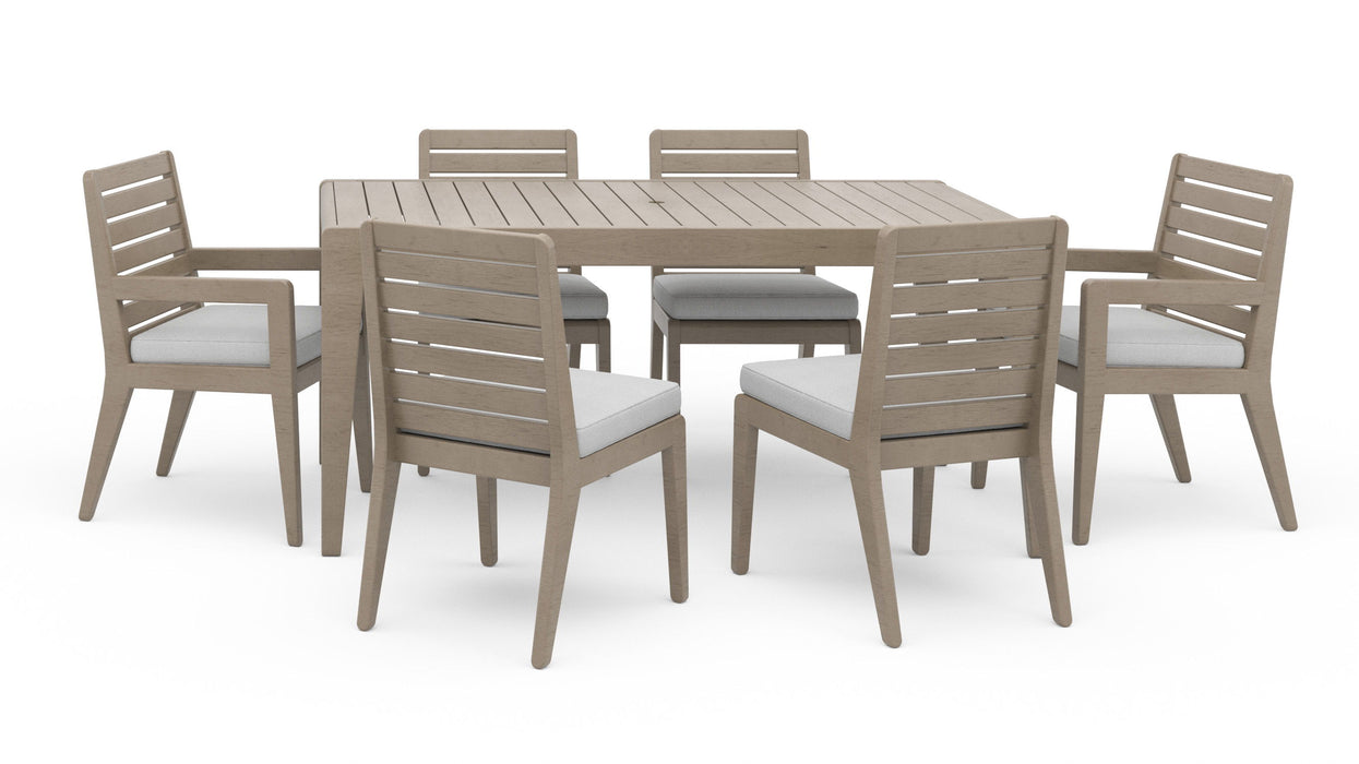 Sustain - Outdoor Dining Table And Six Chairs - Wood - Dark Gray - 30"