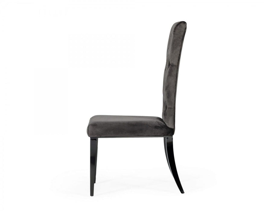 Velvet Modern Dining Chairs (Set of 2) - Gray