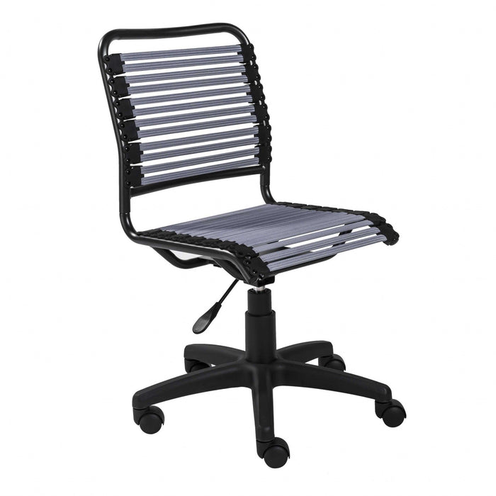 Flat Bungie Cord Low Back Rolling Office Chair - Gray