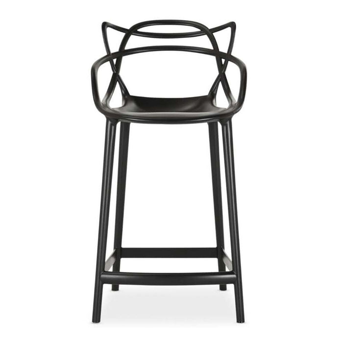 Abstract Mod Low Back Bar Height Chair With Footrest 43" - Black