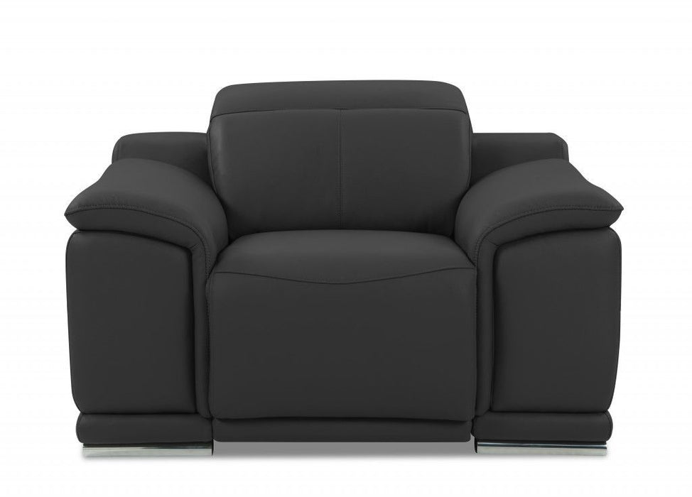 Mod Italian Leather Recliner Chair - Charcoal Gray