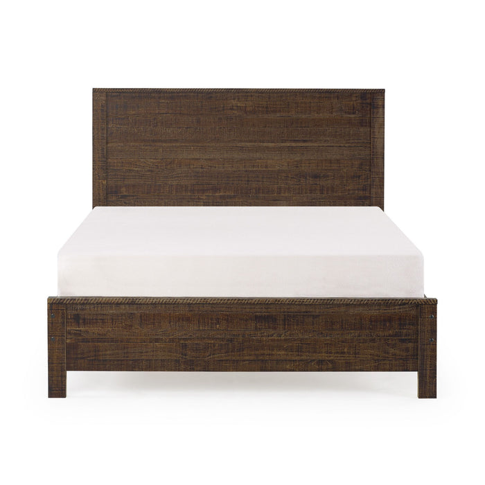Solid Wood Queen Bed Frame - Dark Brown