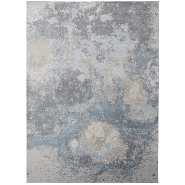 Abstract Area Rug - Blue Gray - 5' X 8'