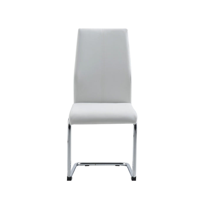 Modern Dining Chairs With Chrome Metal Base (Set of 4) - White