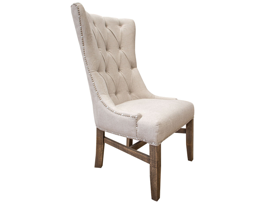 Aruba - Tufted Back Chair With Nailhead Trim (Set of 2) - Brown / Ivory