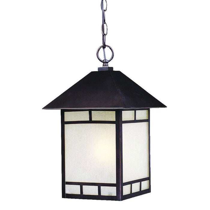 Frosted Glass Hanging Lantern Light - Antique Bronze