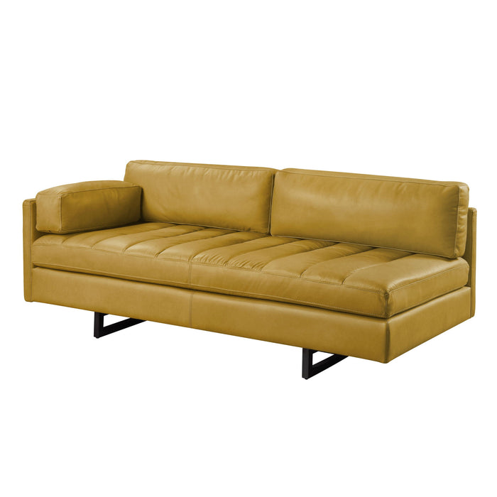 Sofa 74" - Turmeric Top Grain Leather And Black