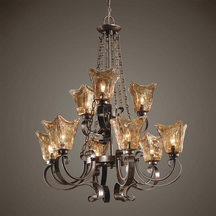 Vetraio - 9 Light Chandelier - Oil Rubbed Bronze