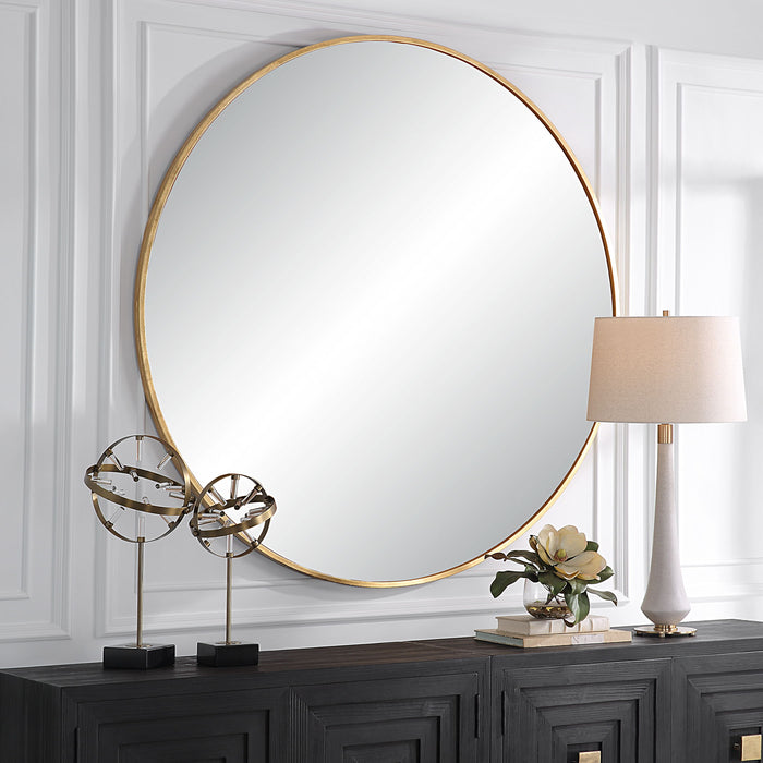 Junius - Large Round Mirror - Gold