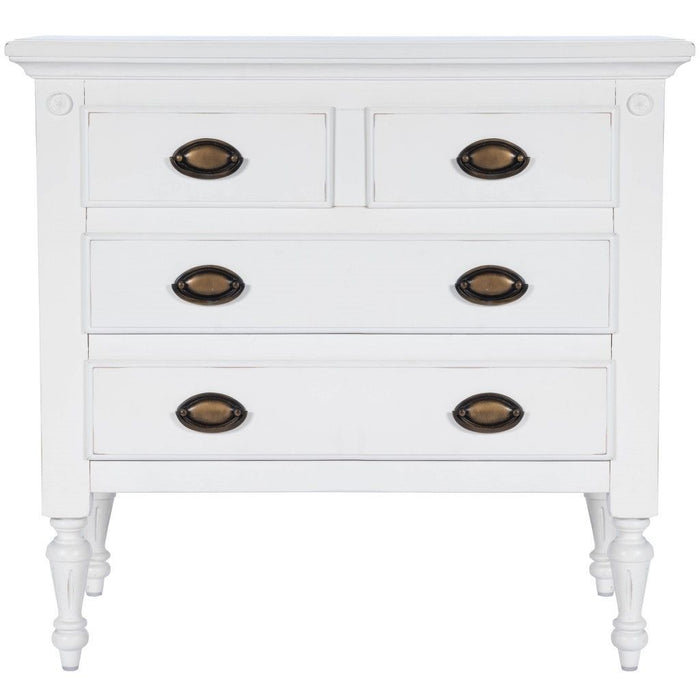 Solid Wood Four Drawer Gentlemans Chest 32" - White