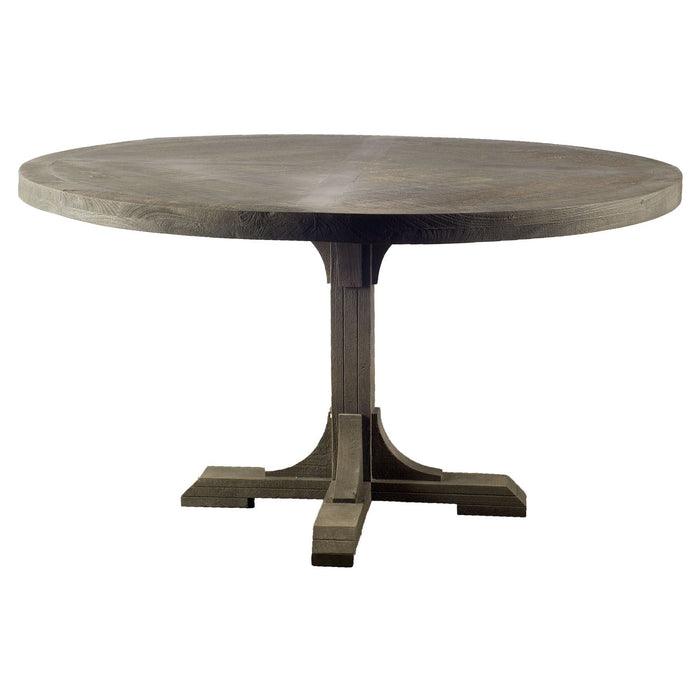 Circular Solid Wood Top With Pedestal Style Base Dining Table 54" - Brown