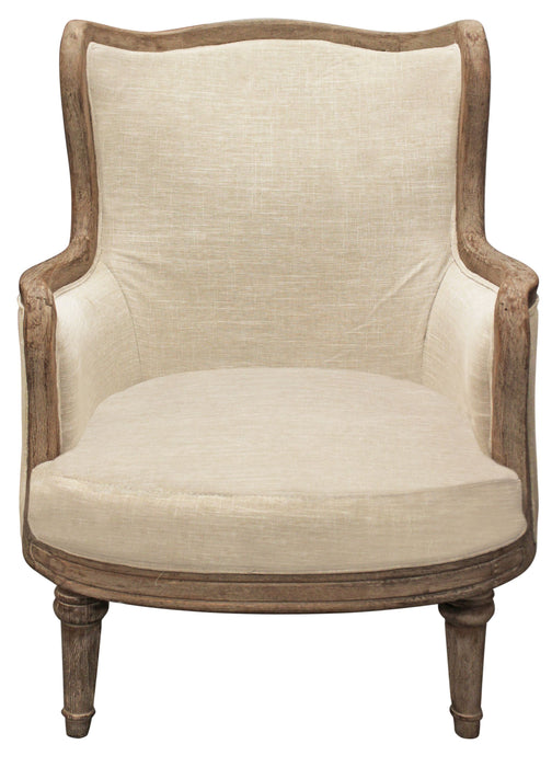 Linen And Natural Solid Color Arm Chair 26" - Ivory
