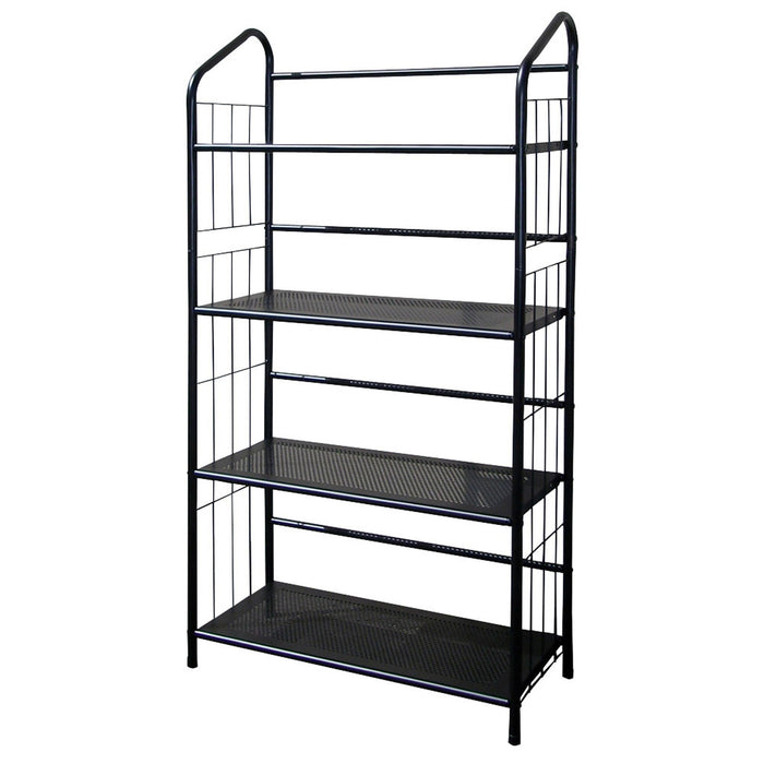 4 Shelf Standing Bookshelf - Black - Metal