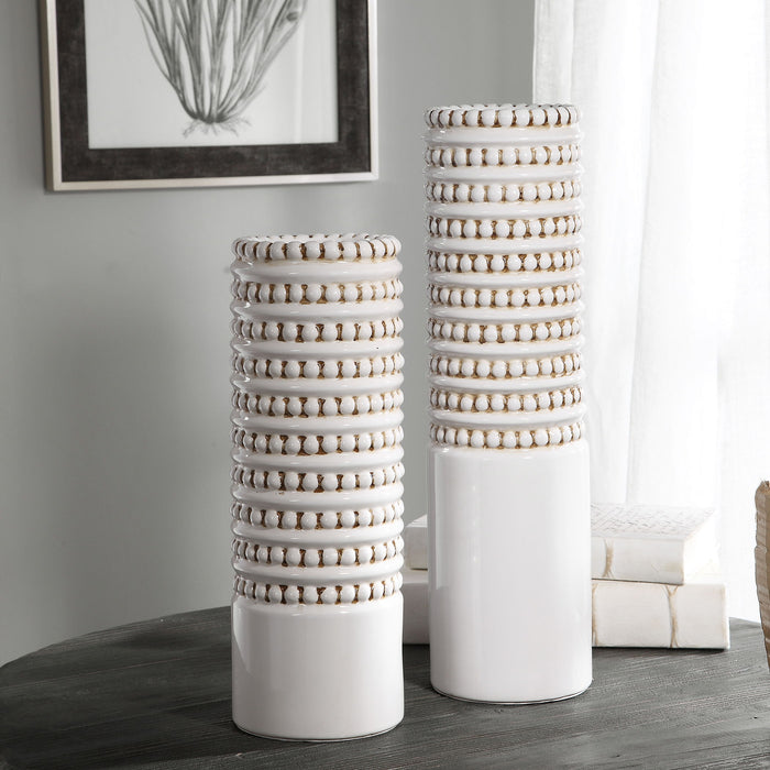 Angelou - Vases (Set of 2) - White