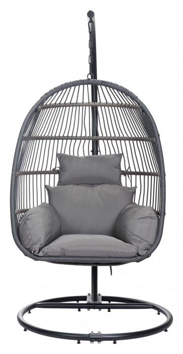Basket Weave Hanging Chair - Gray