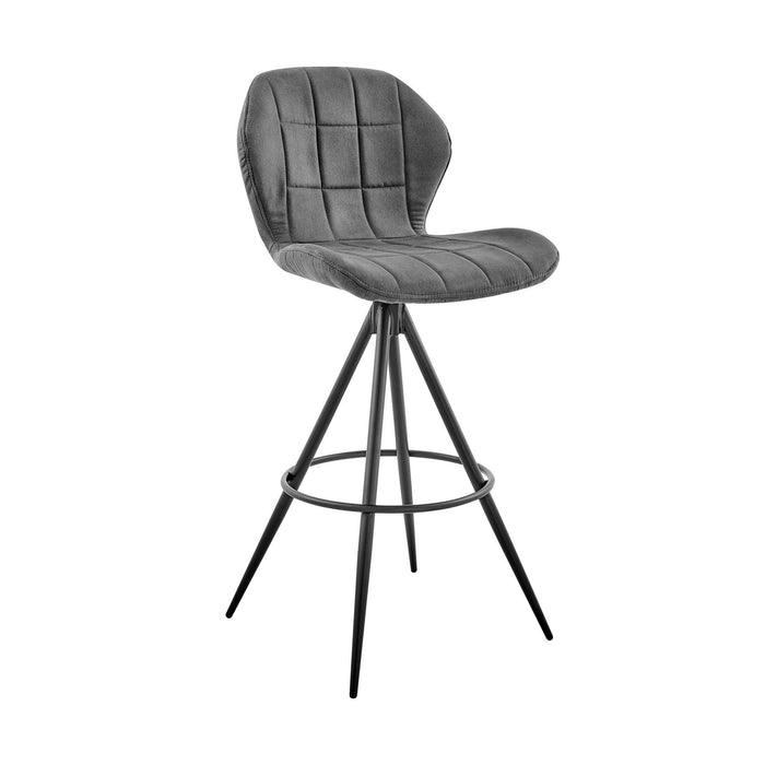 Microfiber Squared Channel Bar Stool 26" - Charcoal Gray and Black