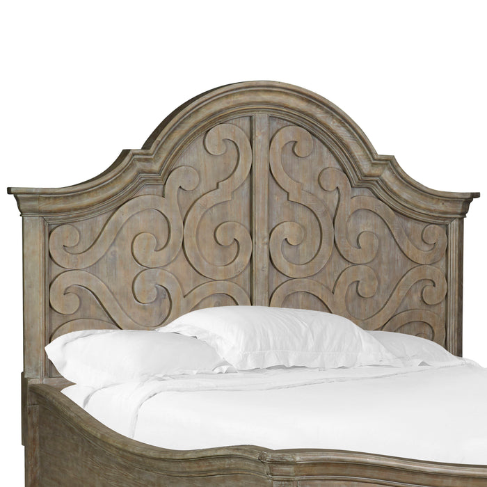 Tinley Park - King Panel Bed Shaped Headboard - Dove Tail Grey