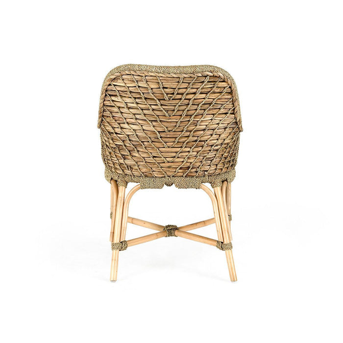 Solid Wood Rattan and Cushion Arm Chair - 23"