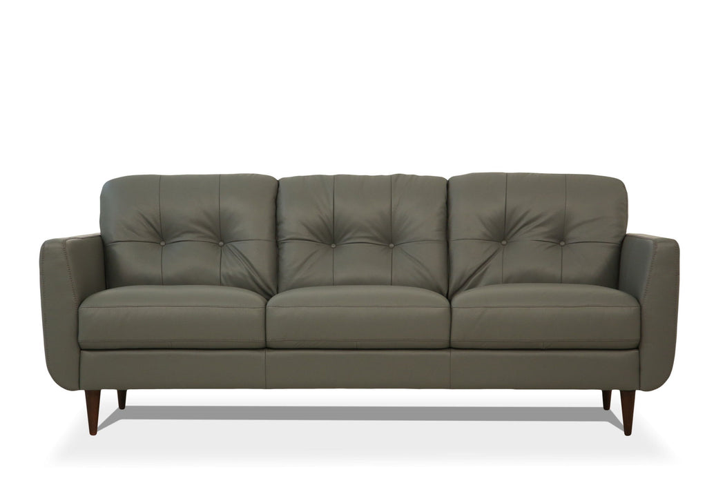 Sofa 83" - Green Leather And Black