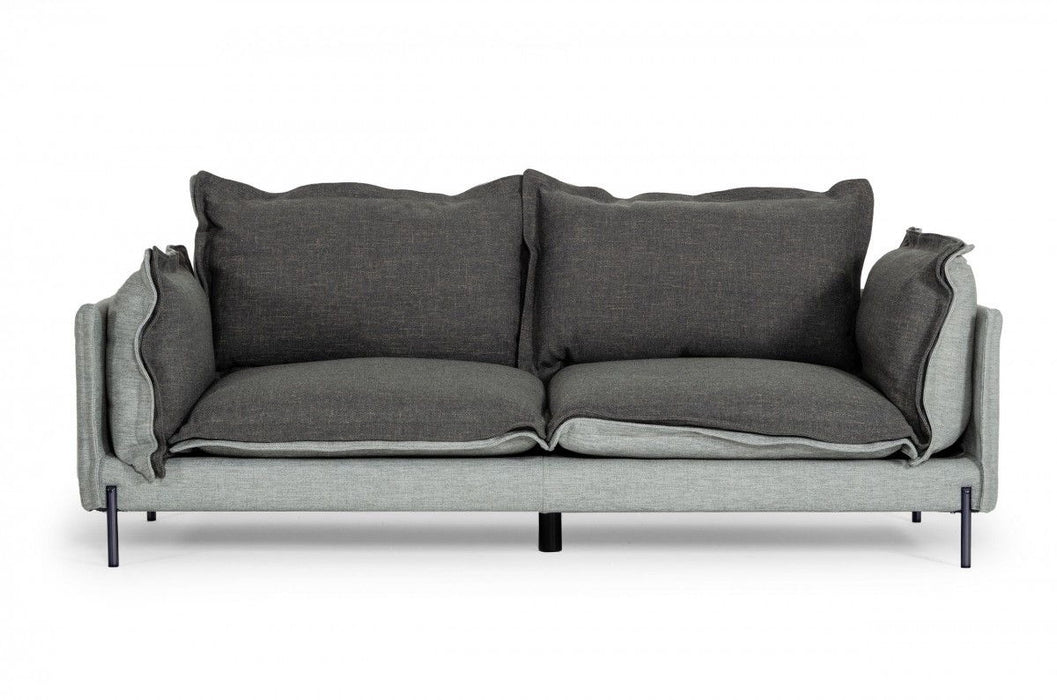 Modern Sofa With Reversible Cushions 87" - Two Tone Grey