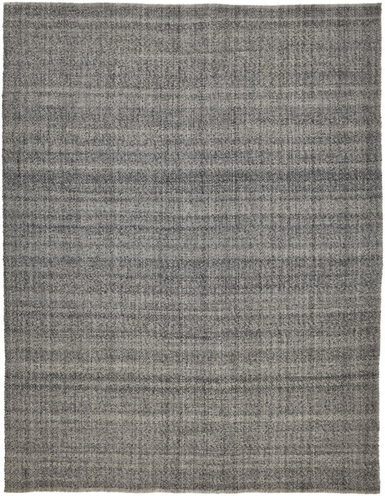Wool Hand Woven Area Rug - Gray And Ivory - 10' X 14'