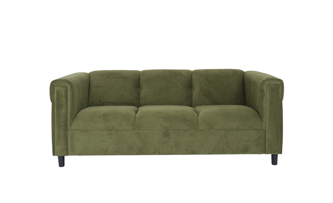 Sofa 72" - Moss Green Suede And Black