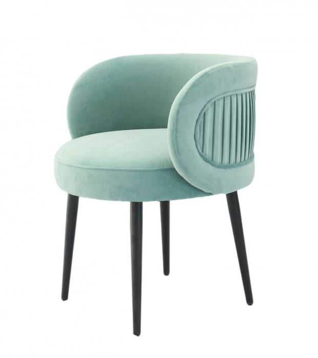 Velvet And Black Solid Color Arm Chair 24" - Teal