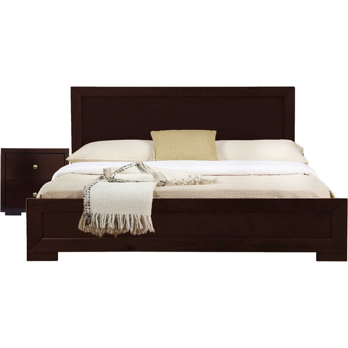 Moma Wood Platform Twin Bed With Nightstand -  Espresso