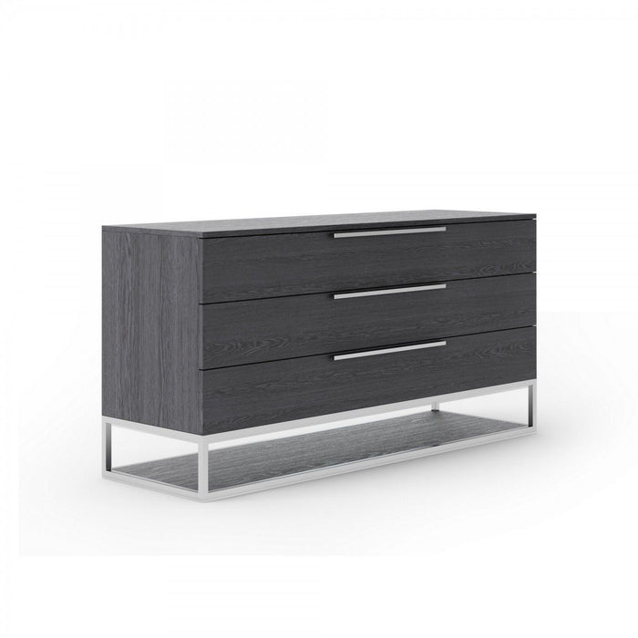Manufactured Wood Three Drawer Standard Dresser 58" - Gray
