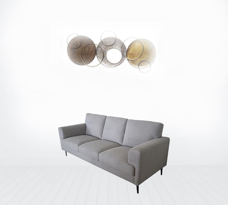 Sofa 84" - Light Gray Linen And Black