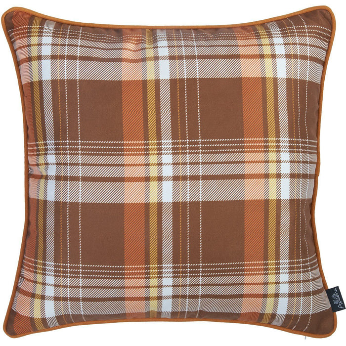 18"Lx18"H Fall Thanksgiving Pumpkin Throw Pillow Cover (Set of 2) - Orange And White