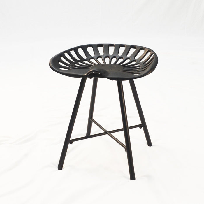 Metal Backless Chair 18" - Black