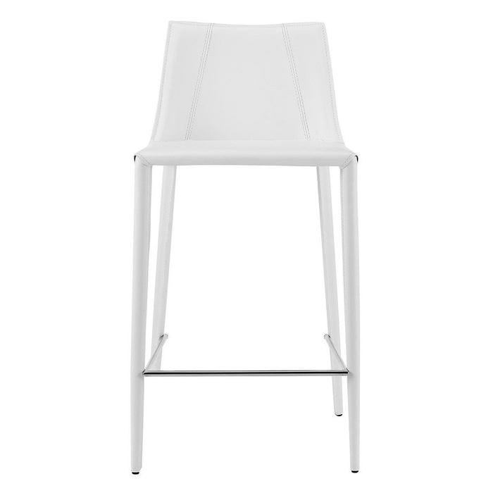 Steel Low Back Counter Height Bar Chair With Footrest 36" - White