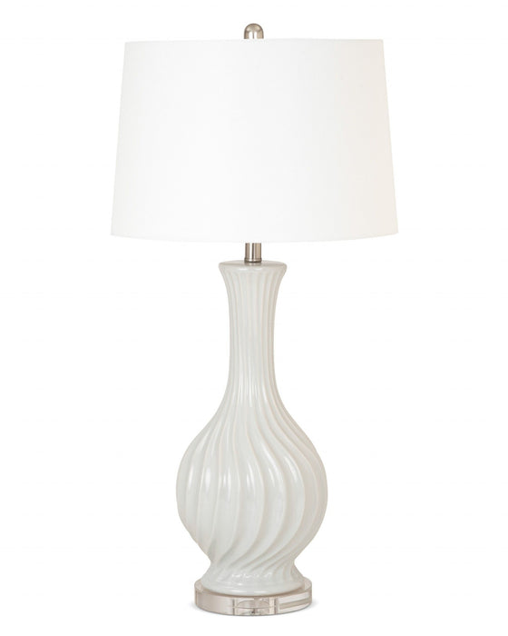 Table Lamps Curved Ceramic (Set of 2) - Light Gray