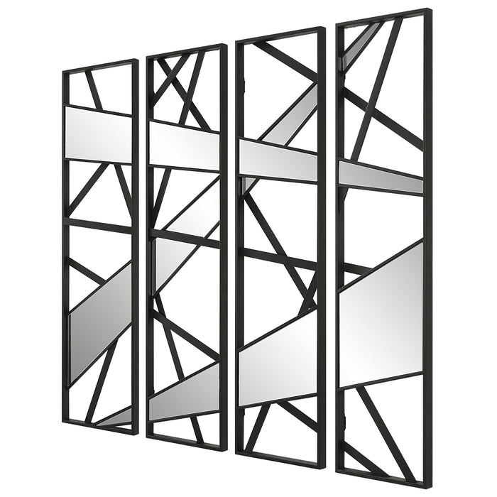 Looking Glass - Mirrored Wall Decor (Set of 4) - Black