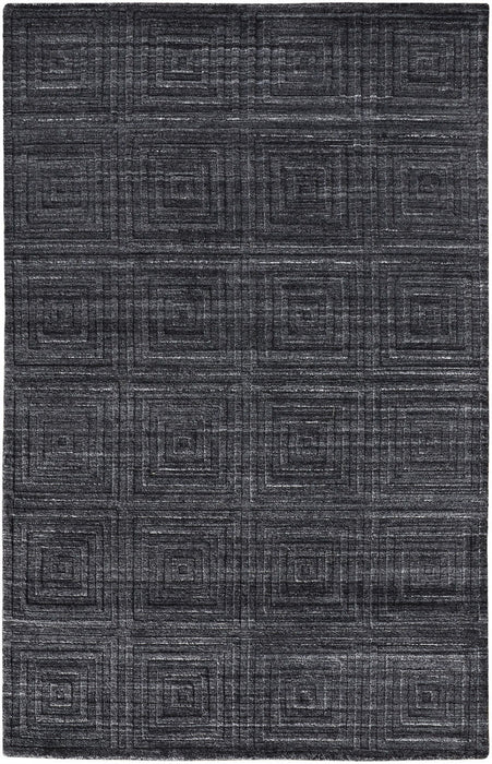 Striped Hand Woven Area Rug - Gray And Black - 8' X 10'