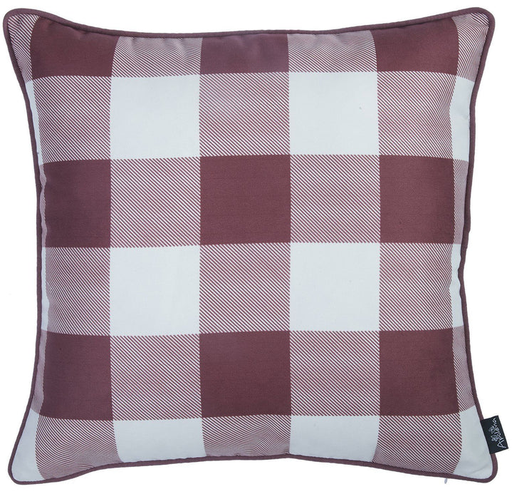 18"Lx18"H Thanksgiving Gingham Throw Pillow Cover (Set of 4) - Multicolor