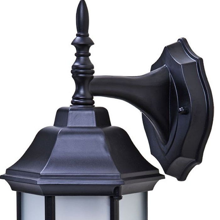 Frosted Glass Swing Arm Wall Light - Matte Black