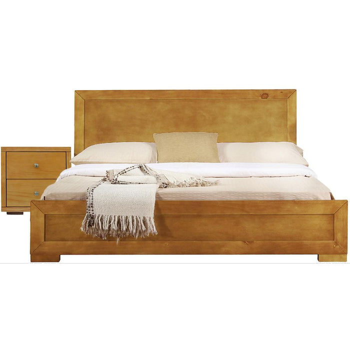 Moma Platform Full Bed With Nightstand - Oak Wood