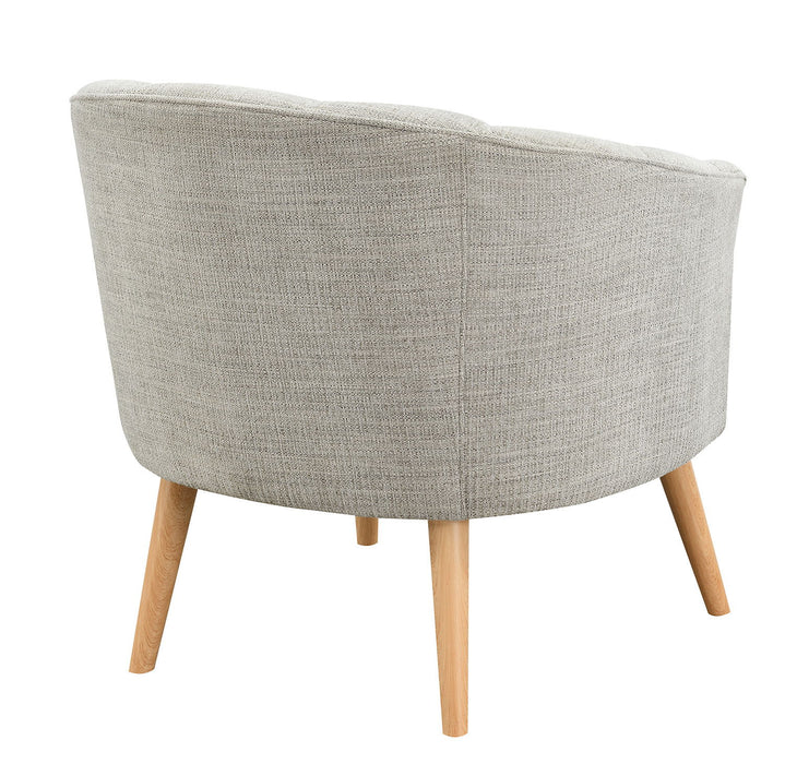 Chenille Tufted Barrel Chair 31" - Stone and Natural