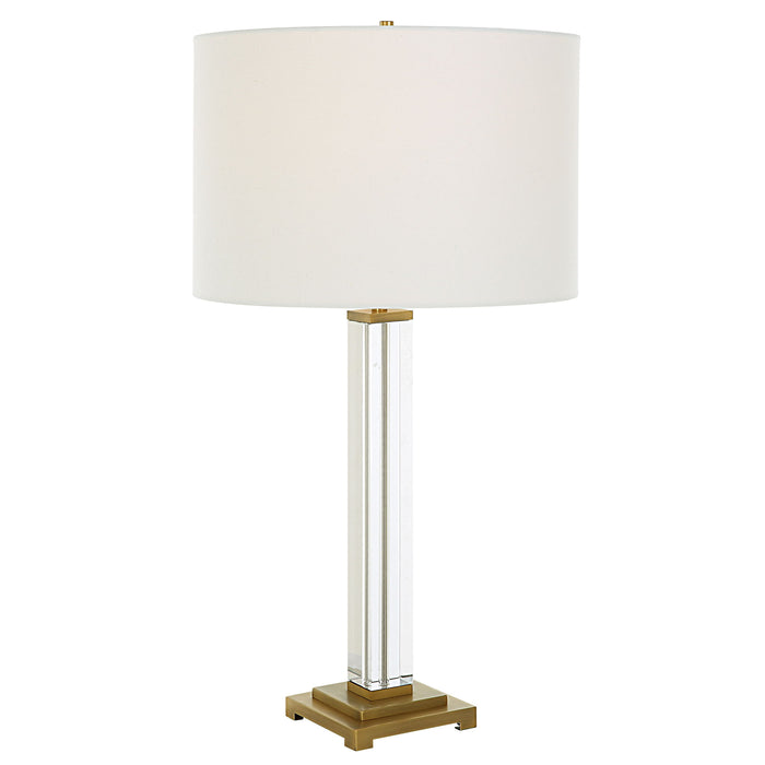 Crystal Column - Table Lamp - Pearl Silver