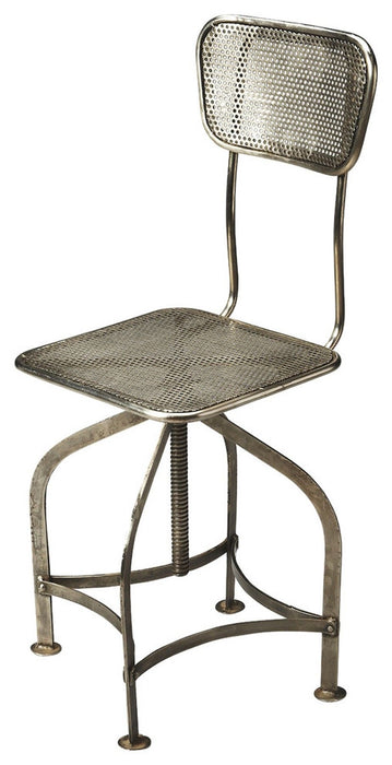 Iron Swivel Side Chair 18" - Wood Brown
