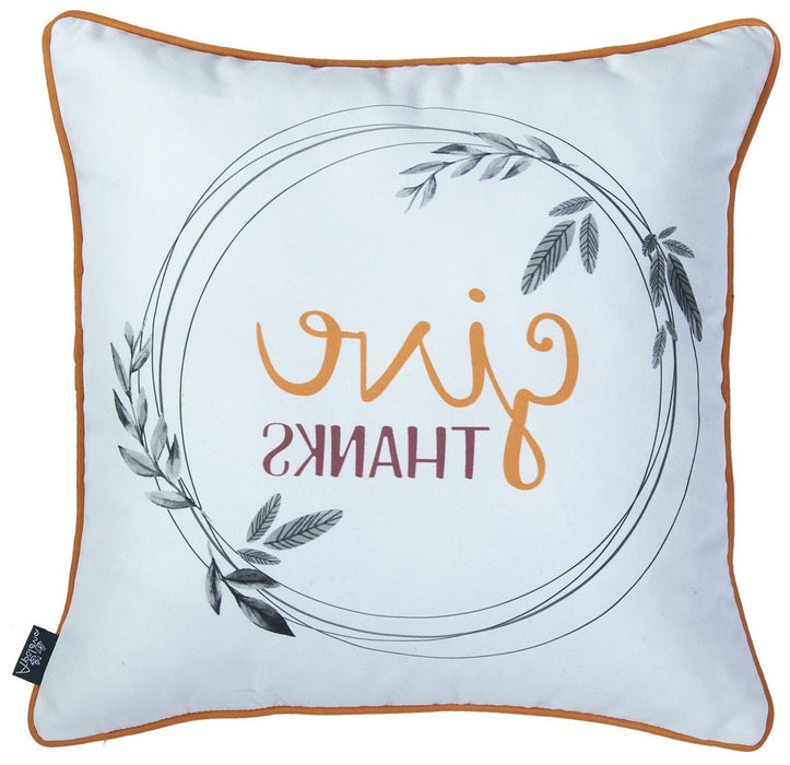 18"Lx18"H Thanksgiving Pie Throw Pillow Cover (Set of 2) - Multicolor