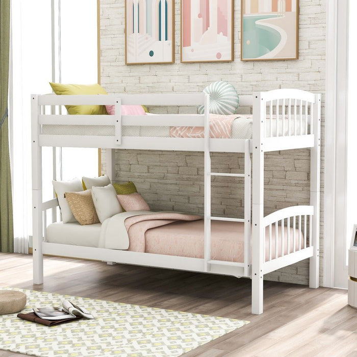 Twin Over Twin Bunk Bed - White