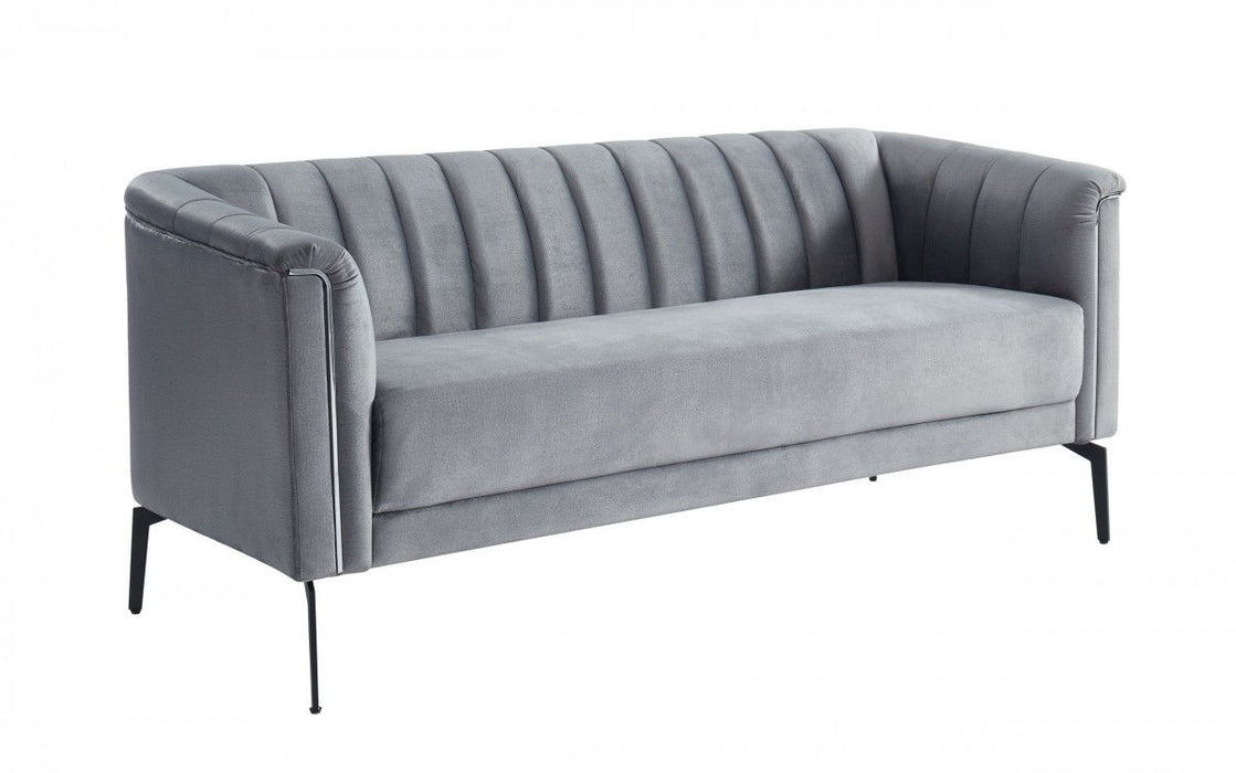 Sofa 76" - Grey And Silver