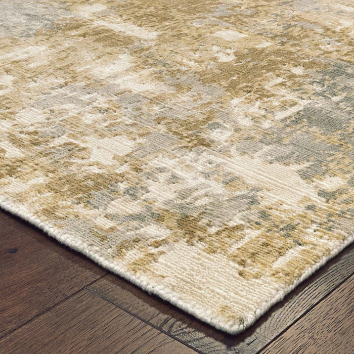 Abstract Hand Loomed Stain Resistant Area Rug - Grey And Brown - 8' X 10'